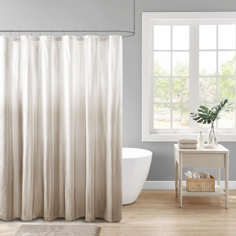 72x72in Ombre Print Machine Washable Shower Curtain Bathroom Decor - Taupe