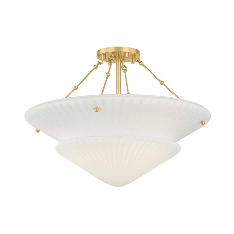 Hudson Valley Lighting 7013 Loburn 3 Light 20" Wide Semi-Flush Ceiling - Aged Brass