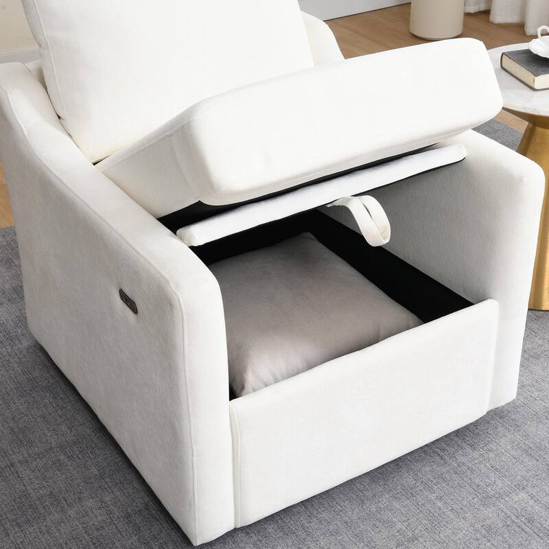 360° Rotating Lounge Chair with Book Pocket