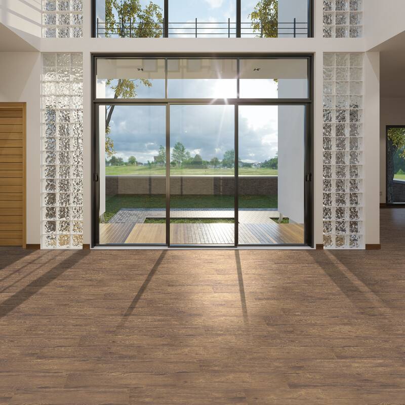 Achim 10-Piece Walnut Wood 6 x 36 Self Adhesive Vinyl Floor Plank - 10 Planks/15 sq Ft.