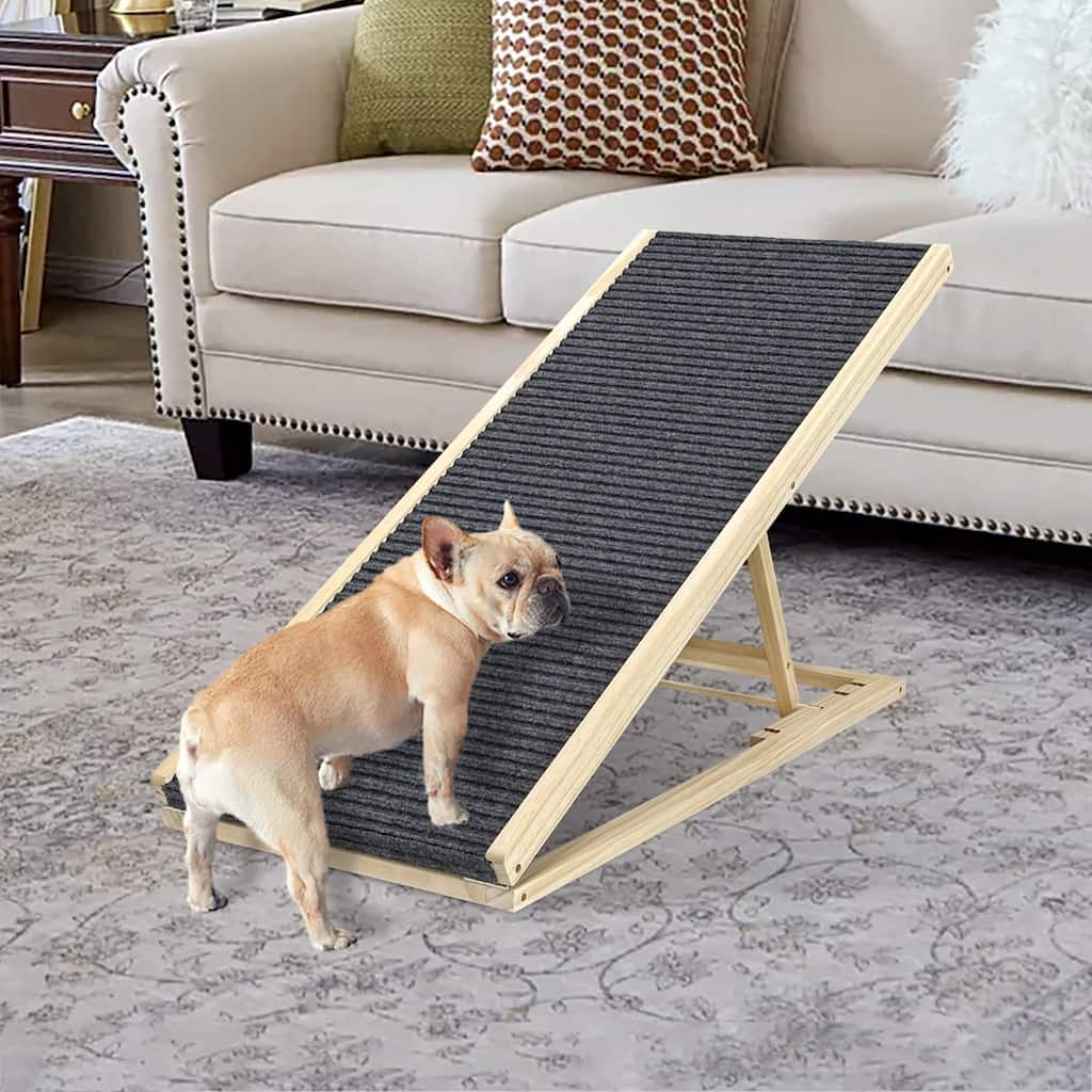 Anmytek UPGRADED Extra Wide Non-Slip Dog Ramp - 16" Wide, 80lb Capacity
