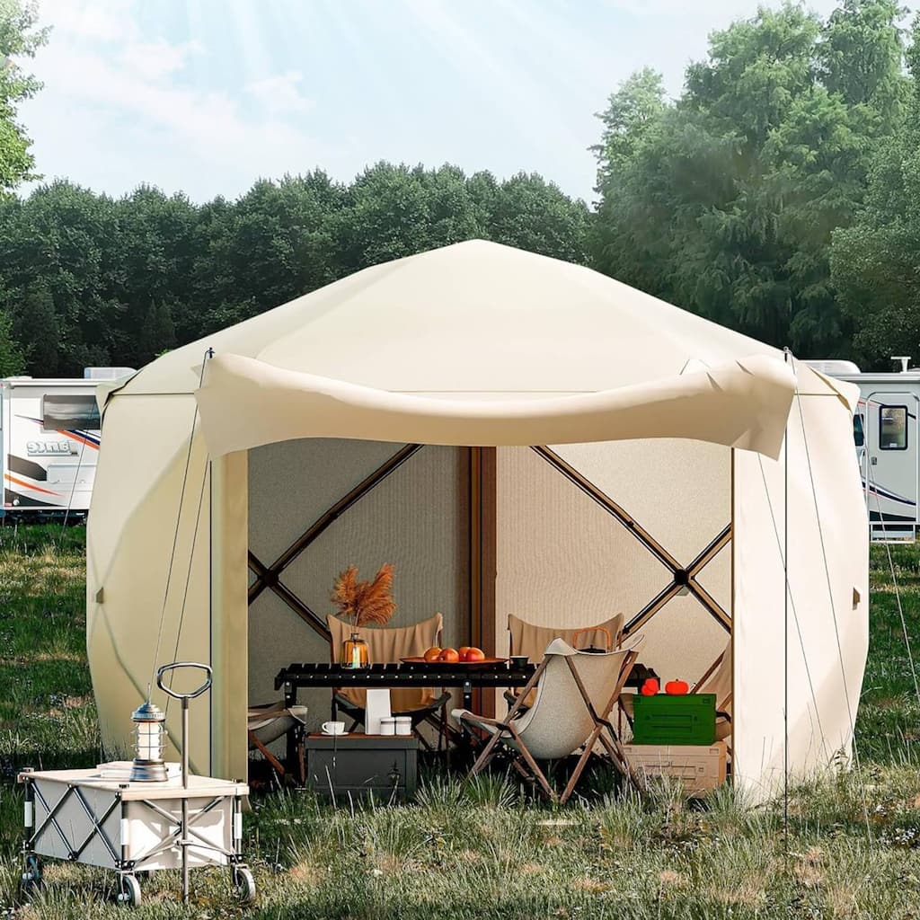 10 x 10 Ft Pop-Up Tent Gazebo, Camping Canopy Instant Shade for Patio, Backyard, and Lawn Use