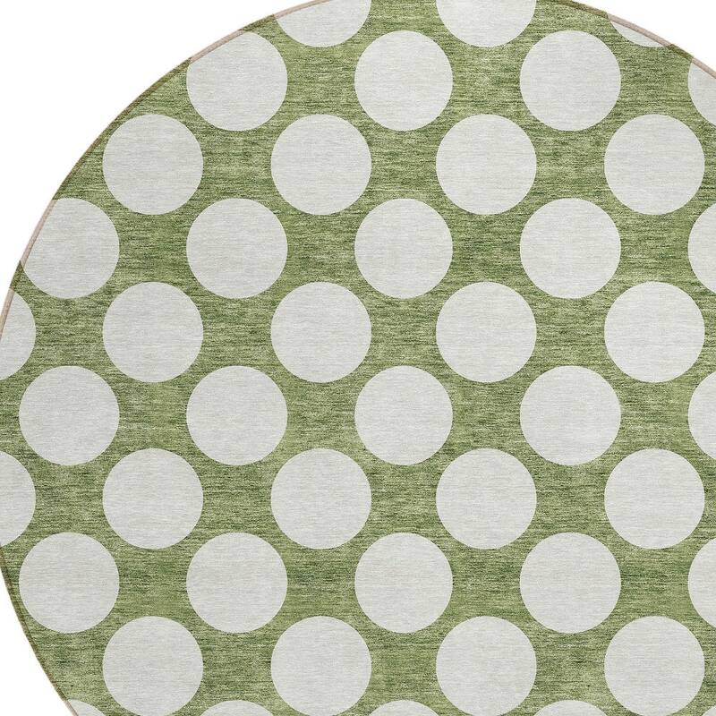 HomeRoots Polka Dot Transitional Rectangle Outdoor Rug