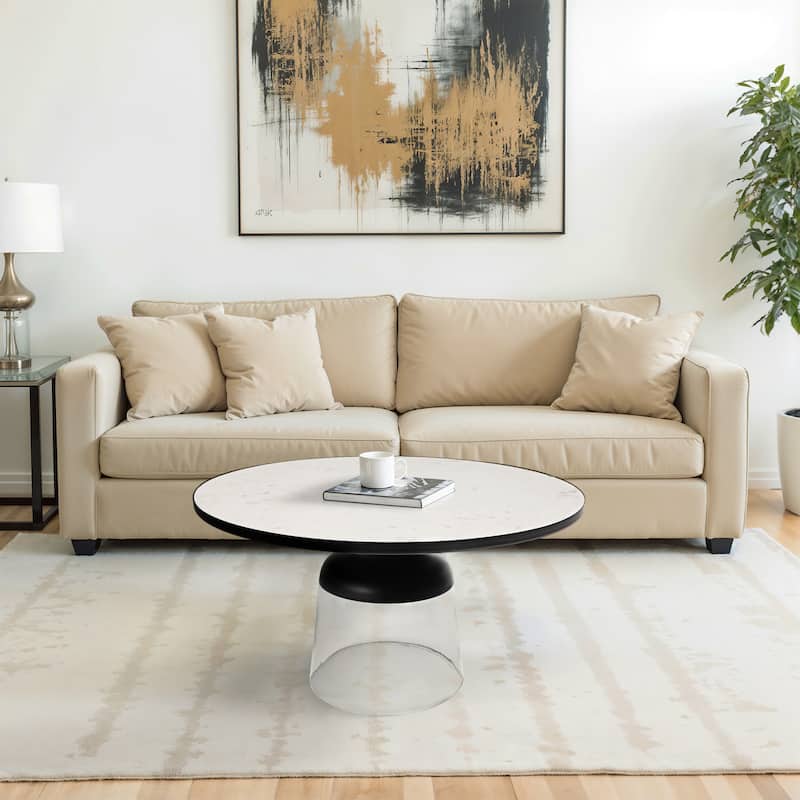 Modern Metal Stone Marble Accent Table with Stylish Decorative Base