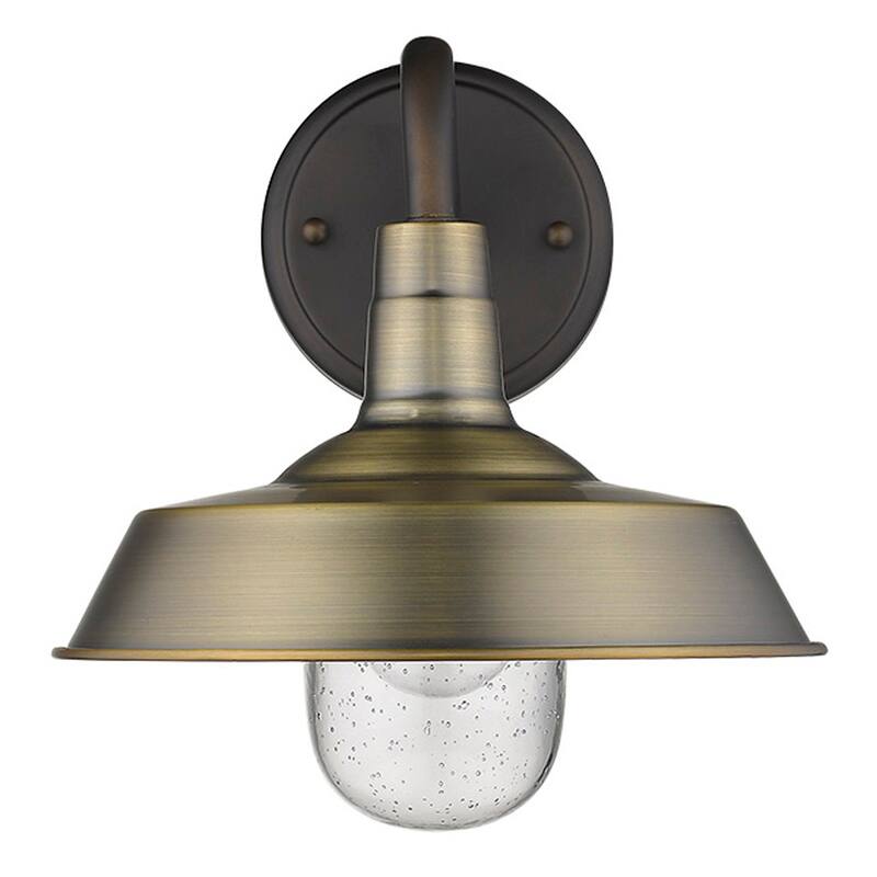 Burry 1-light Antique Brass Exterior Wall Fixture