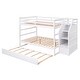preview thumbnail 3 of 34, Full-Over-Full Bunk Bed, Trundle, 3 Storage Stairs, Elegant and Practical