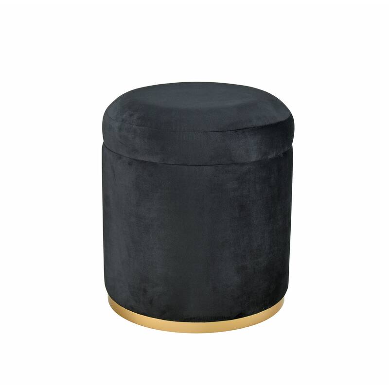 Elk Home Raina Black Fabric 15.75 Inch Wide Ottoman