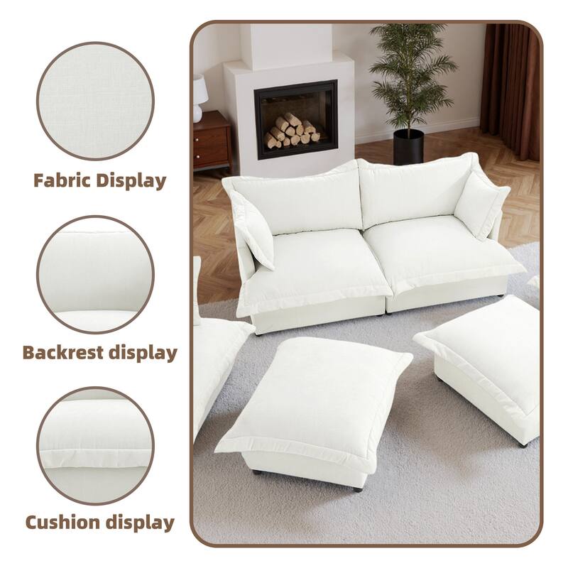 6-Piece Chenille Cloud Modular Living Room Set