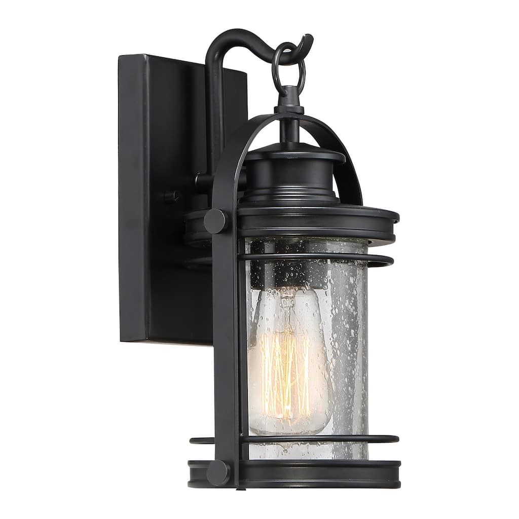 Booker 1-Light Outdoor Wall Lantern in Mystic Black