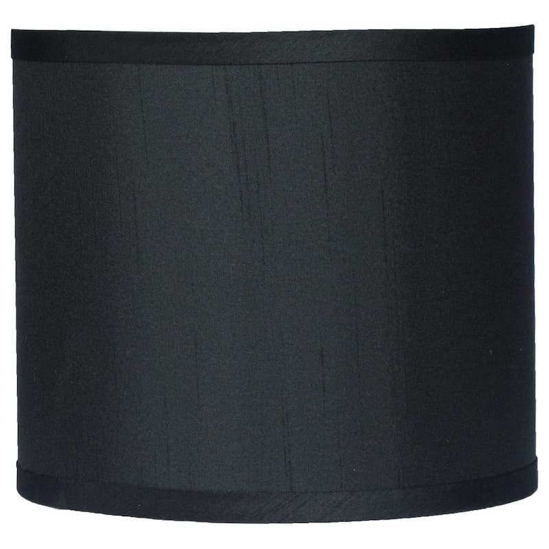 Classic Drum Faux Silk Lamp Shade 8-inch to 16-inch Available - 8" - Black