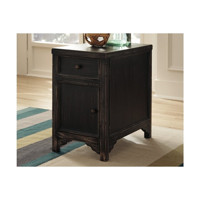 Shop Ashley Furniture T732 7 Gavelston Black Chair Side End Table