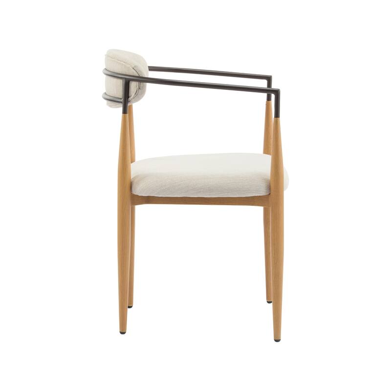 Modern Industrial Elmore Upholstered Dining Chairs (Set of 2) with Iron Frame by Christopher Knight Home