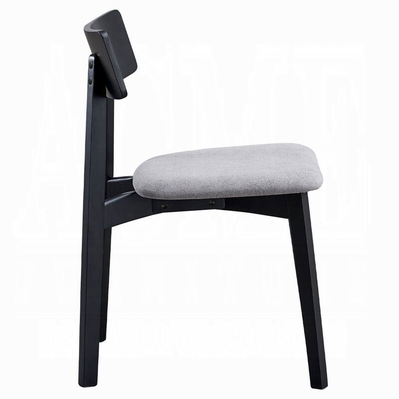 Rory Dining Side Chair Set of 2, Low Curved Back, Scandinavian Black