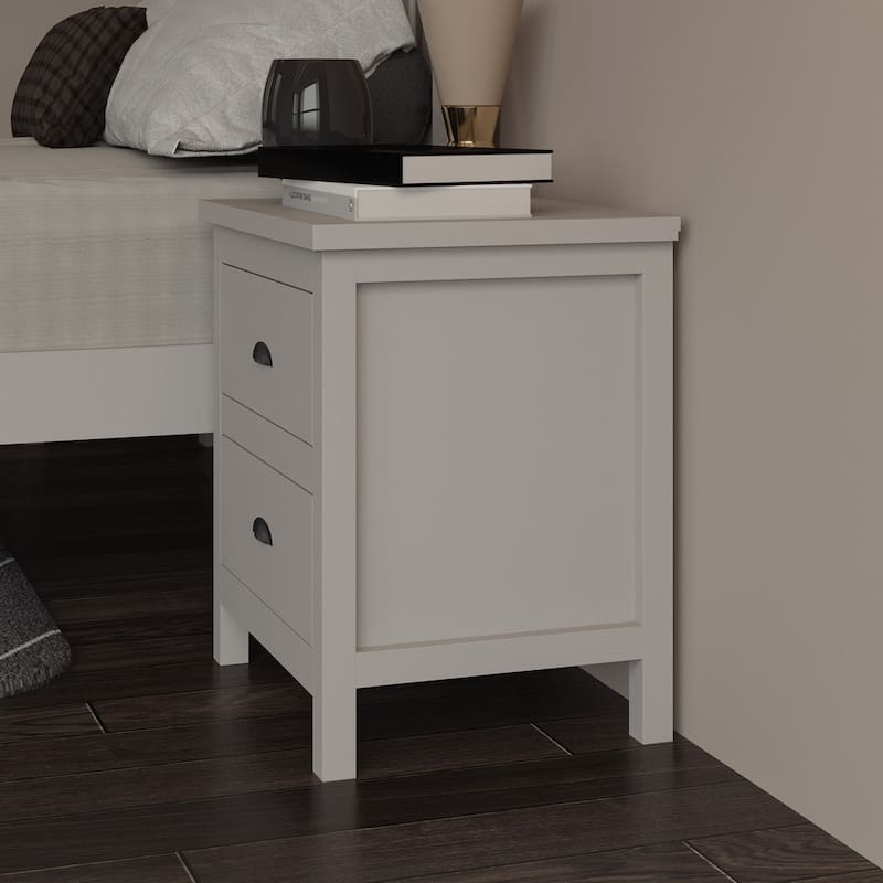 Yes4wood Nightstand with Drawers, Solid Wood
