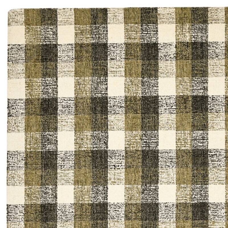 HomeRoots Plaid Transitional Rectangle Area Rug