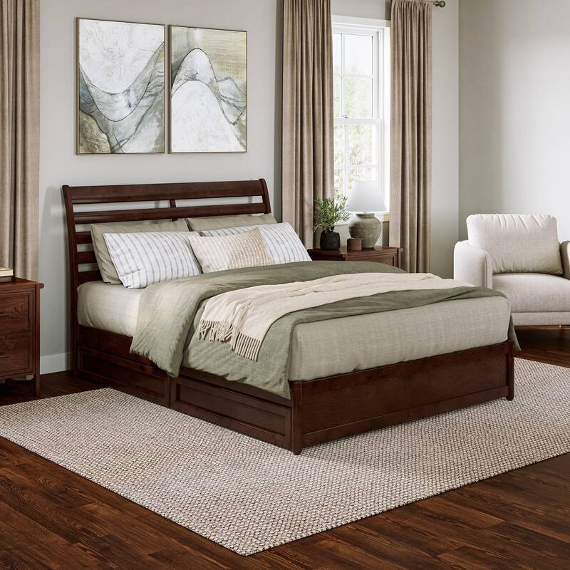 Emelie Platform Bed with Panel Footboard and Storage Drawers