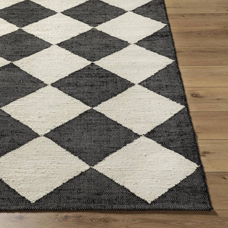 Wilfredo Transitional Checkered Jute Area Rug