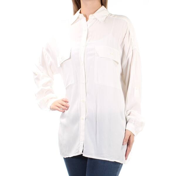 Shop Max Studio 78 Womens New 1043 Ivory Pocketed Cuffed Button