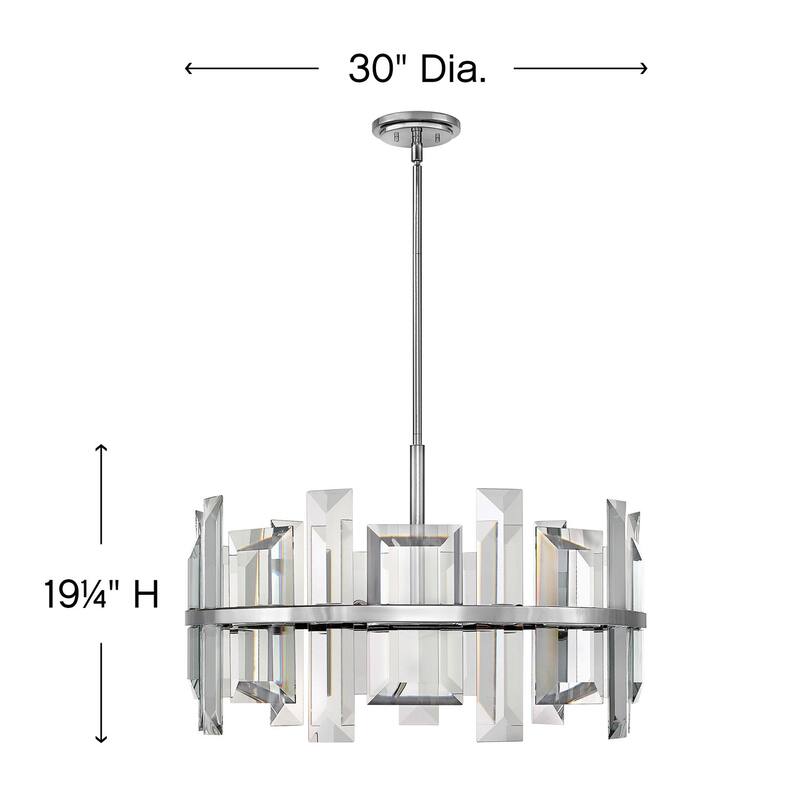 Fredrick Ramond Odette 9 Light 30" Wide Drum Chandelierwith Emerald