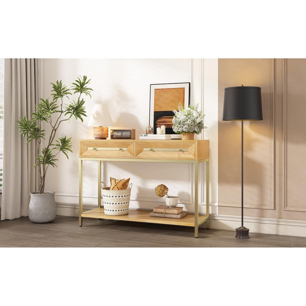 Retro Console Table with Two Drawers