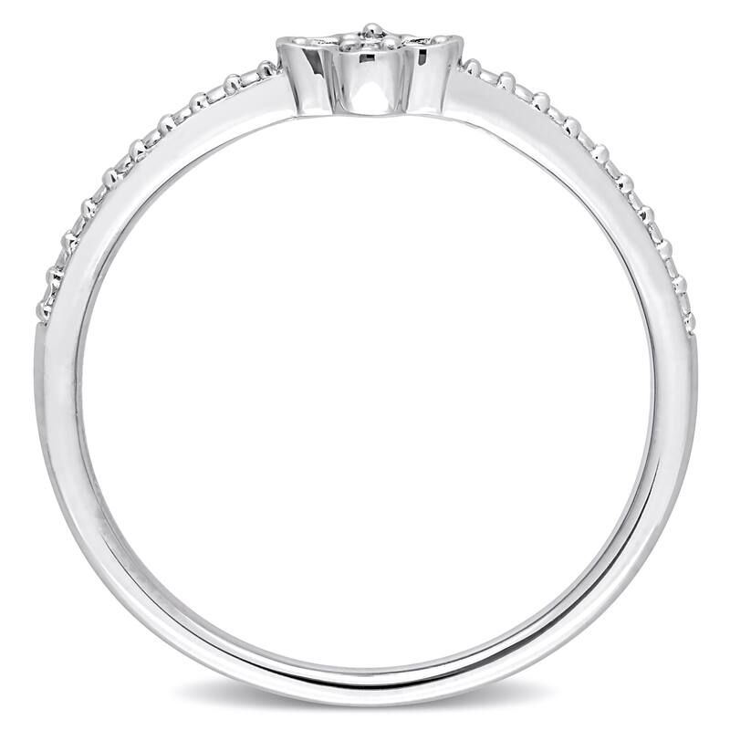 Miadora Diamond Accent Quatrefoil Promise Stacking Ring in Sterling Silver