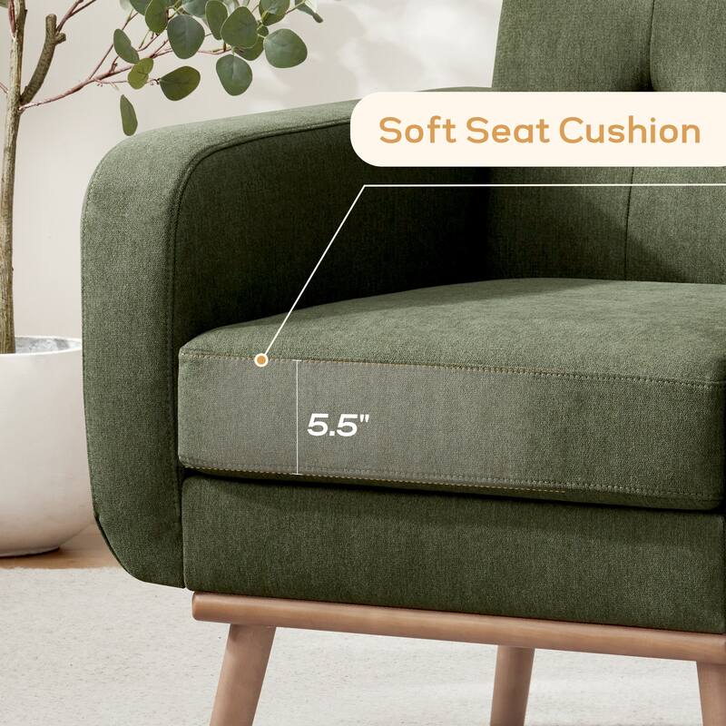 Tufted-Fabric-Upholstered-Accent Chair