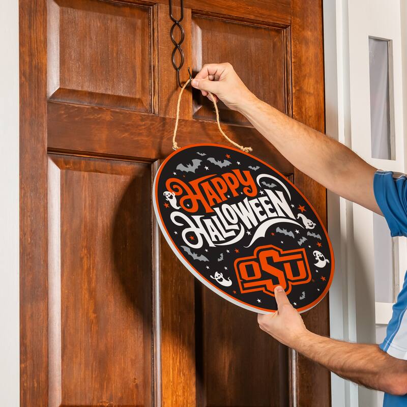 Oklahoma State University 18" x 18" Halloween Door Décor Wall Sign