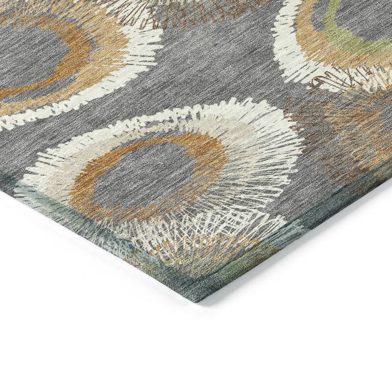 Machine Washable Indoor/ Outdoor Modern Spikey Chantille Rug