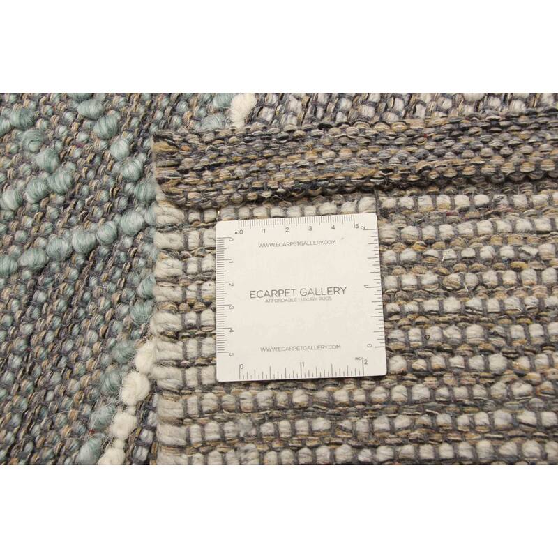 ECARPETGALLERY Braid weave Sienna Khaki Wool Rug - 5'1 x 8'5