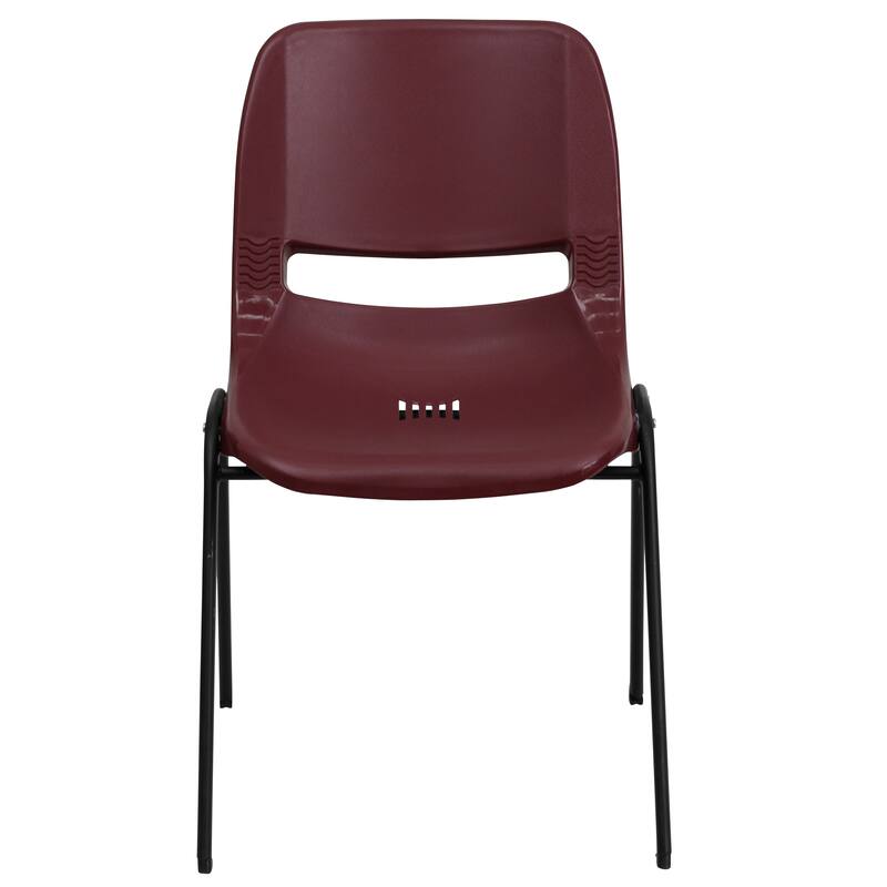 880 lb. Capacity Ergonomic Shell Stack Chair with Metal Frame