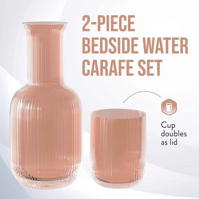American Atelier Bedside Water Carafe with Tumbler Lid