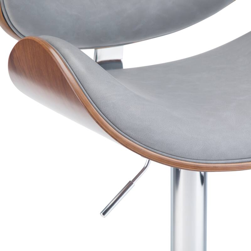 WYNDENHALL Avondale Mid Century Modern Bentwood Adjustable Swivel Bar Stool - 20.9 W x 20.5 D x 45.3 H