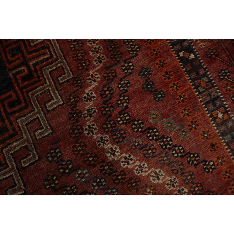 Hand Knotted Oriental 100% Wool Carpet Traditional Tribal Oranges & Rust Qashqai Area Rug - 7' 3'' X 4' 9''