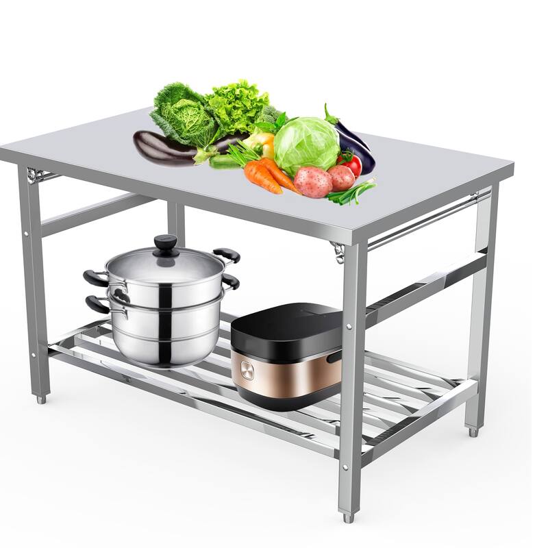 48 x 30 Inches Folding Stainless Steel Work Table