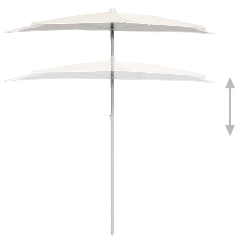 70.9"x35.4" Garden Half Parasol with Pole 8 Colors