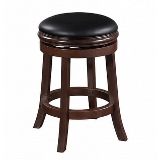 24 inch Swivel Counter Stool, Solid Wood, Faux Leather - 17