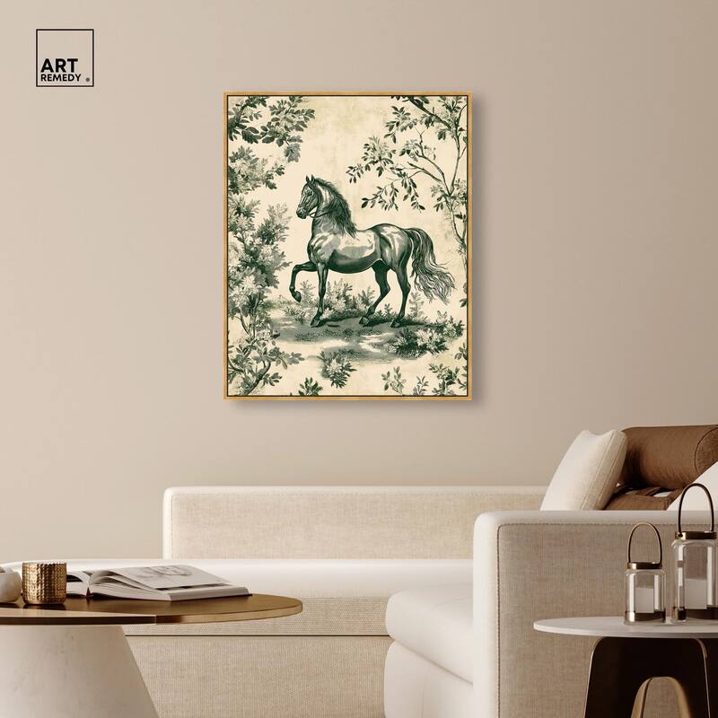 Equestrian Etching Canvas by Art Remedy