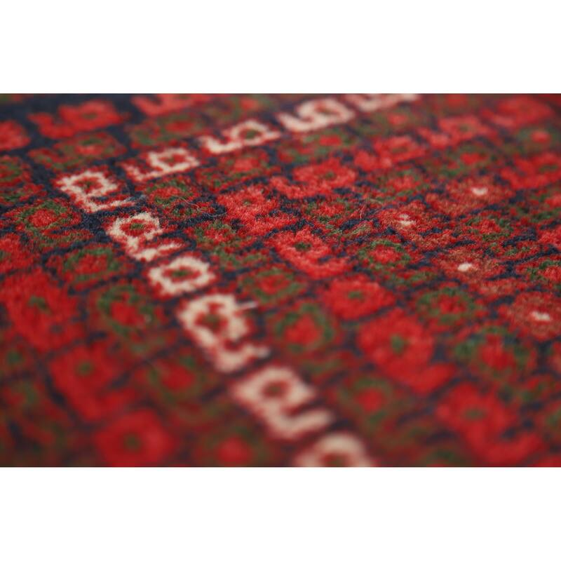 Hand Knotted Oriental 100% Wool Carpet Traditional Geometric Red Sirjan Area Rug - 4' 8'' X 3' 3''