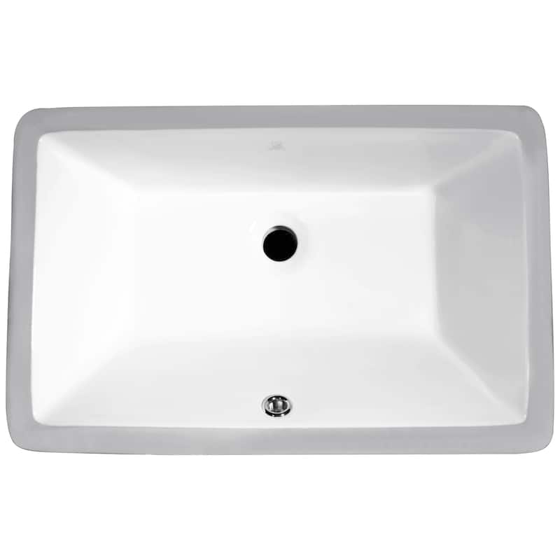 ANZZI Rhodes 21 in. Ceramic Undermount Sink Basin in White