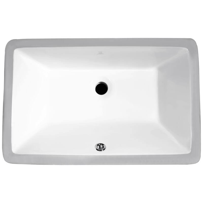 ANZZI Rhodes 21 in. Ceramic Undermount Sink Basin in White