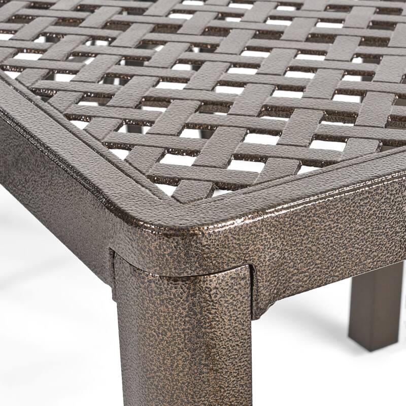 Tahoe Outdoor Modern Aluminum Dining Table with Woven Accents by Christopher Knight Home - 61.25" L x 61.25" W x 29.00" H
