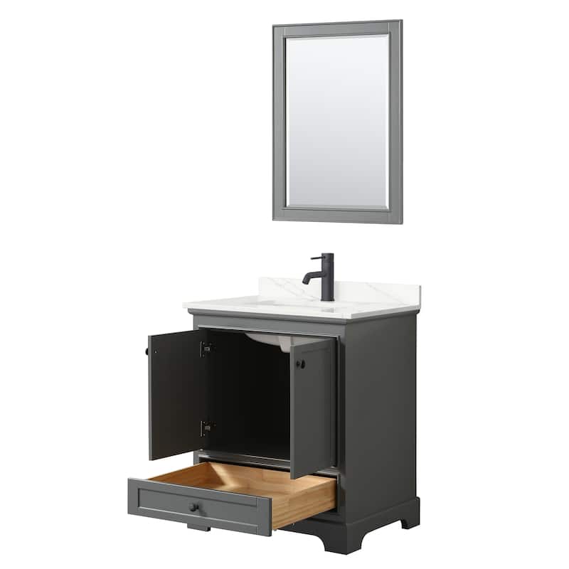 Deborah 30-inch Single Vanity, Quartz Top, 24-inch Mirror
