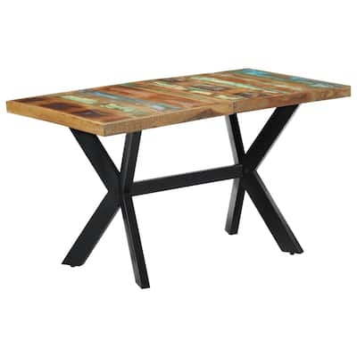 vidaXL Dining Table 55.1"x27.6"x29.5" Solid Reclaimed Wood