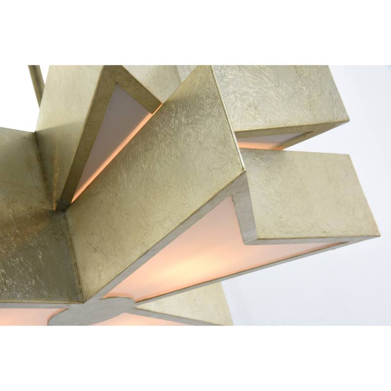 6-Light Silver Leaf Frame Star Light Fixture