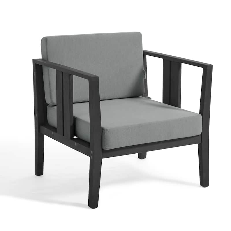 Uixe 3-piece Teak Solid Wood Outdoor Arm Chairs with Side Table Set