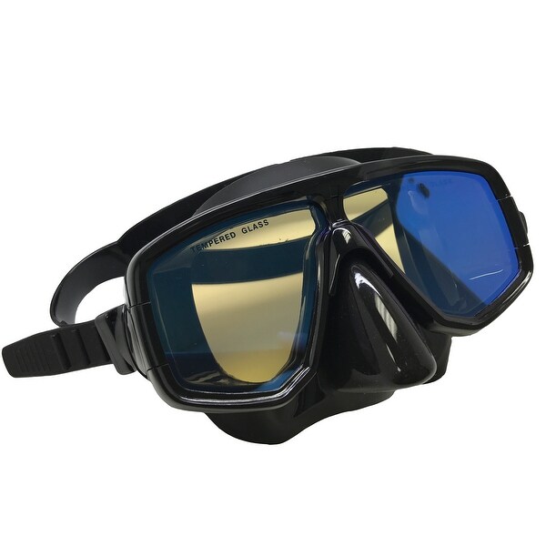 Scuba Choice Silicone Dive Mask with Blue Mirror Coated Lense