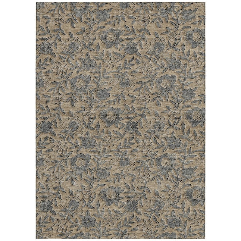 HomeRoots Floral Transitional Rectangle Outdoor Rug