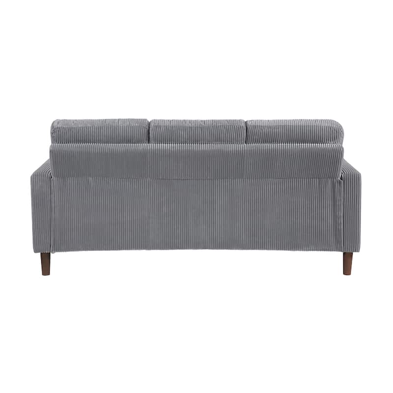 Caspian Corduroy 3-Piece Living Room Set - Wood Finish Exposed Feet