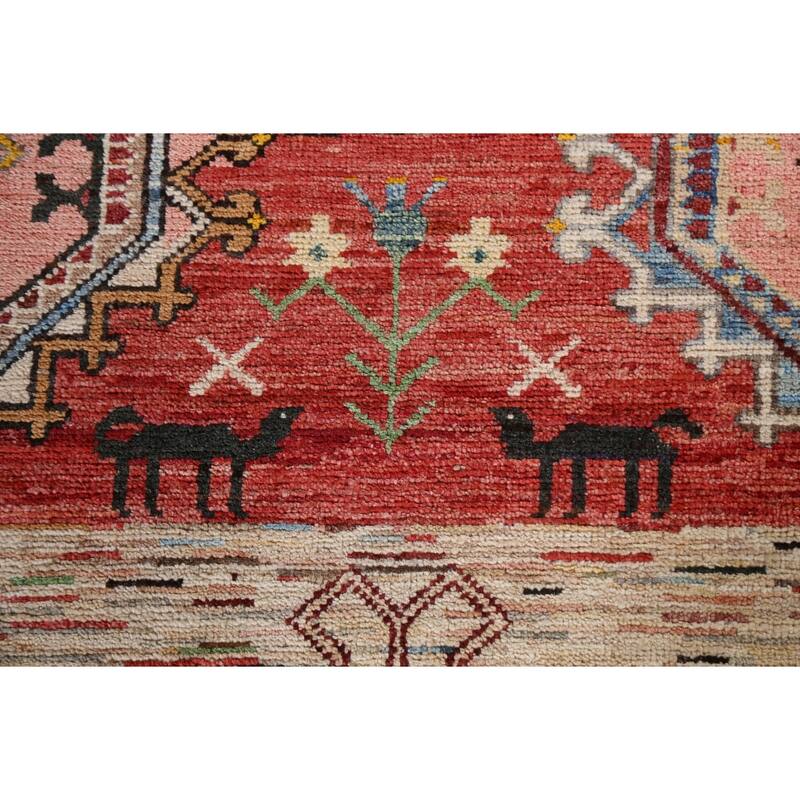Tribal Geometric Kazak Oriental Home Decor Area Rug Wool Hand-knotted - 6'4" x 9'8"