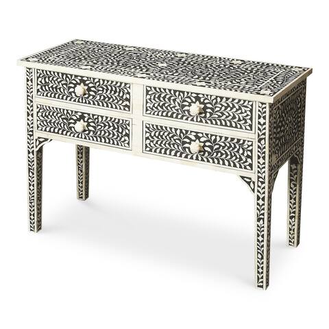 Butler Traditional Solid Wood Rectangular Console Table in Heritage Finish - Black